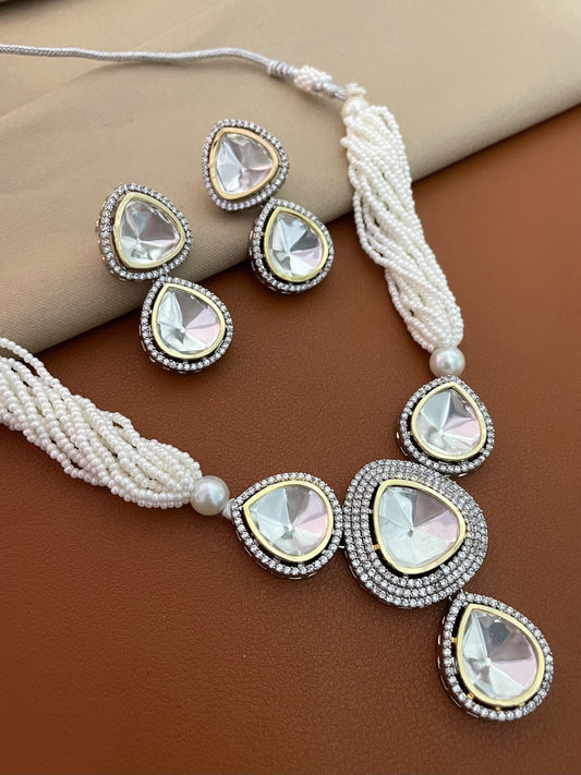 Kika Kundan Zircon Choker Necklace