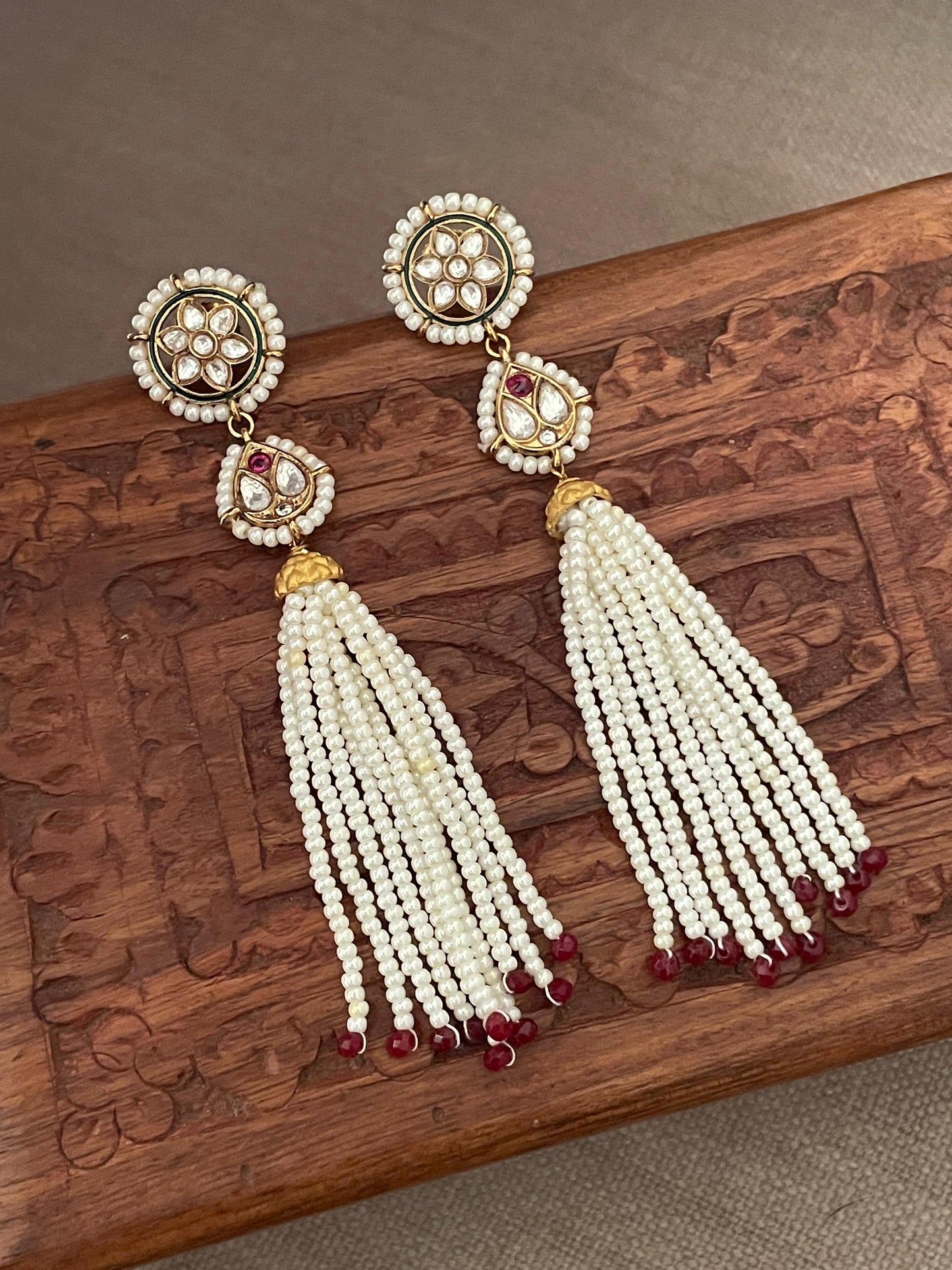 Bhoomi Pearl Tassel Earrings