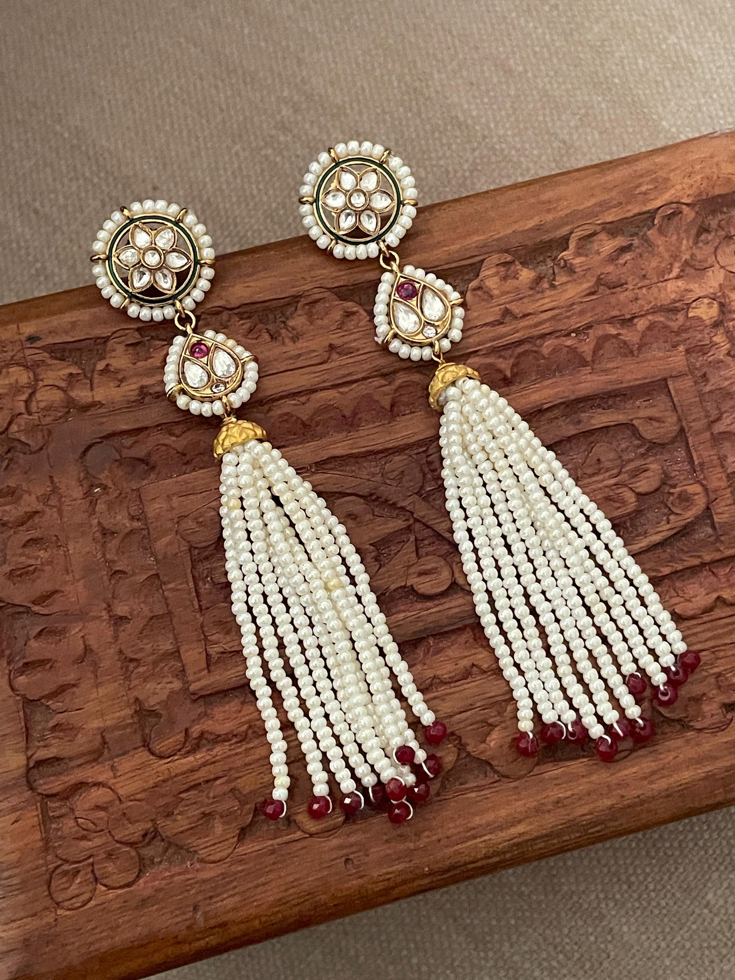 Bhoomi Pearl Tassel Earrings