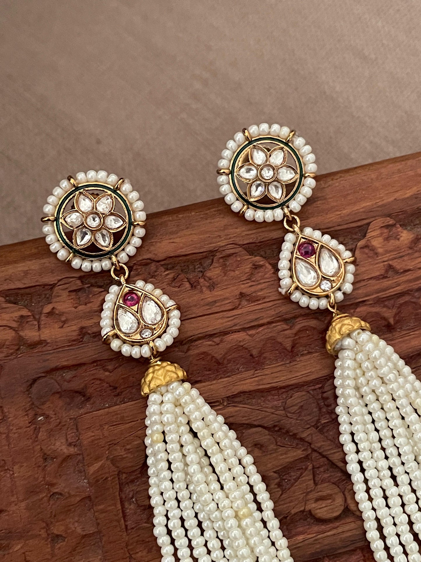 Bhoomi Pearl Tassel Earrings