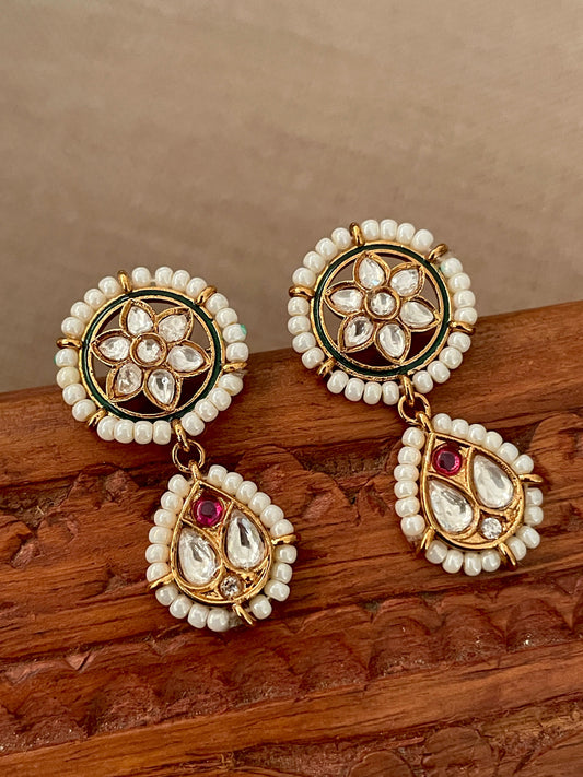 Vismayee Polki Pearl Earrings