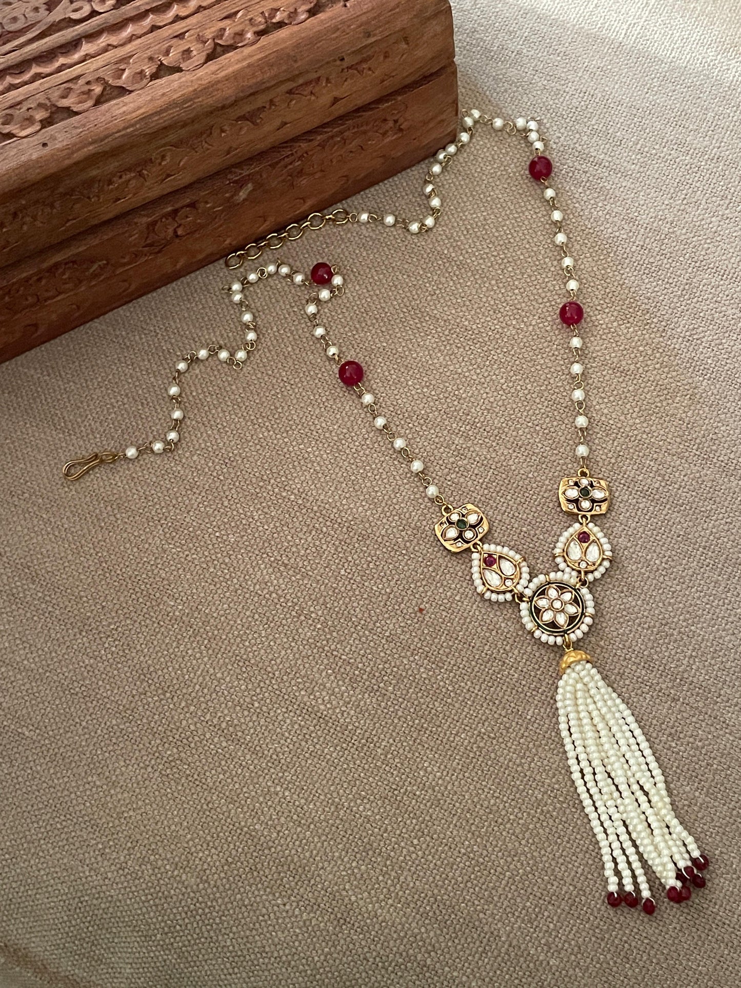 Indra Polki and Pearl Necklace