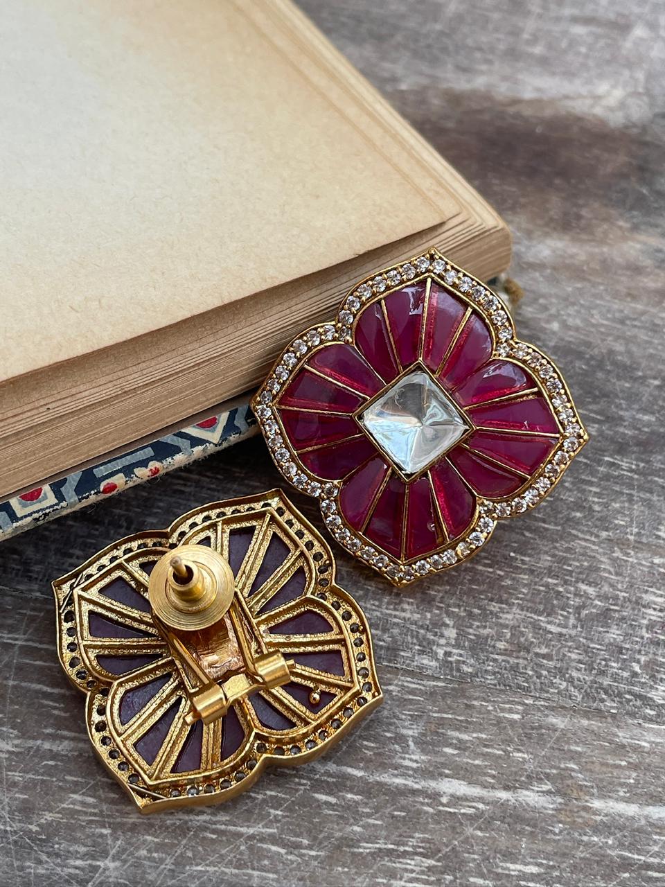 Geeta Stone Polki Earrings
