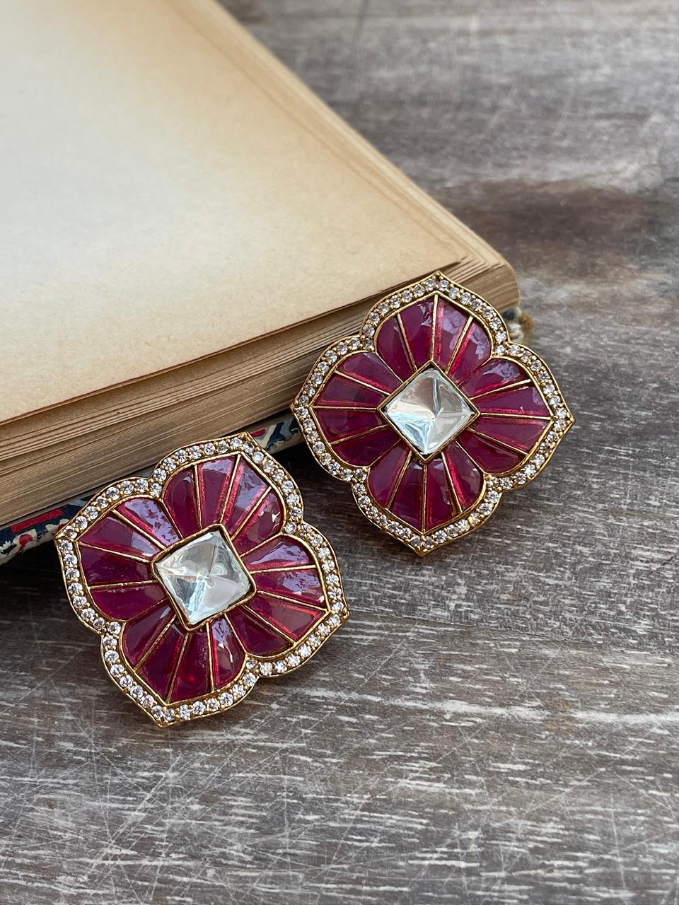 Geeta Stone Polki Earrings