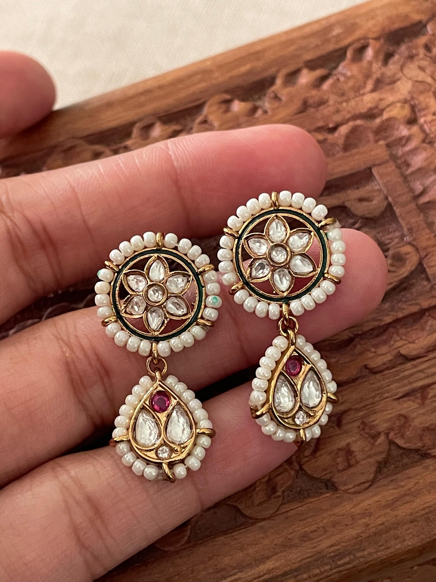 Vismayee Polki Pearl Earrings