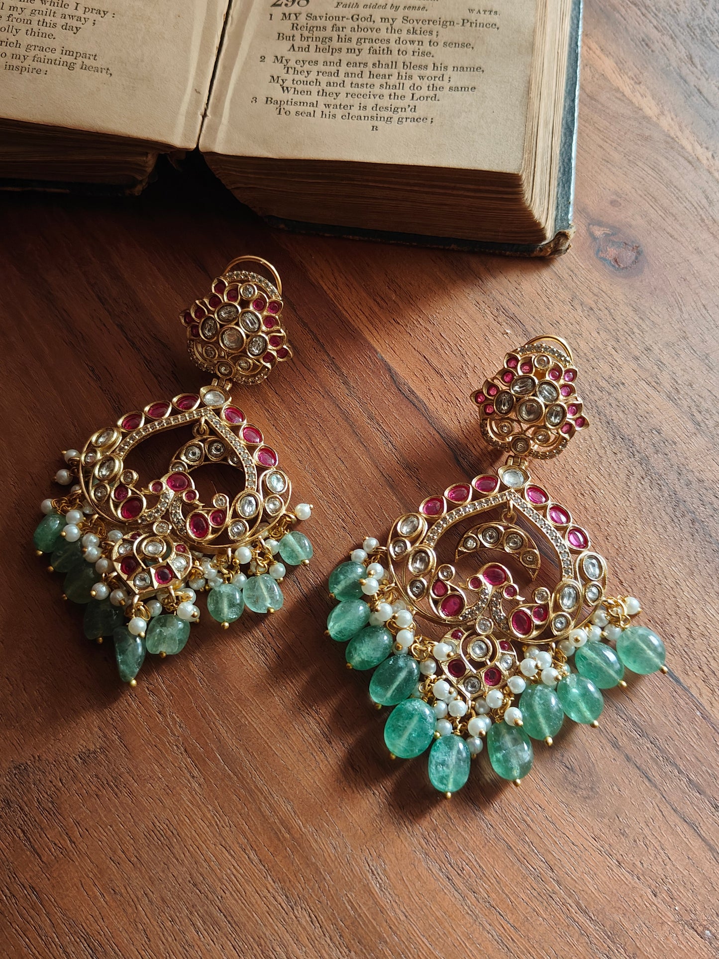 Raina Polki Chaandbaali Earrings