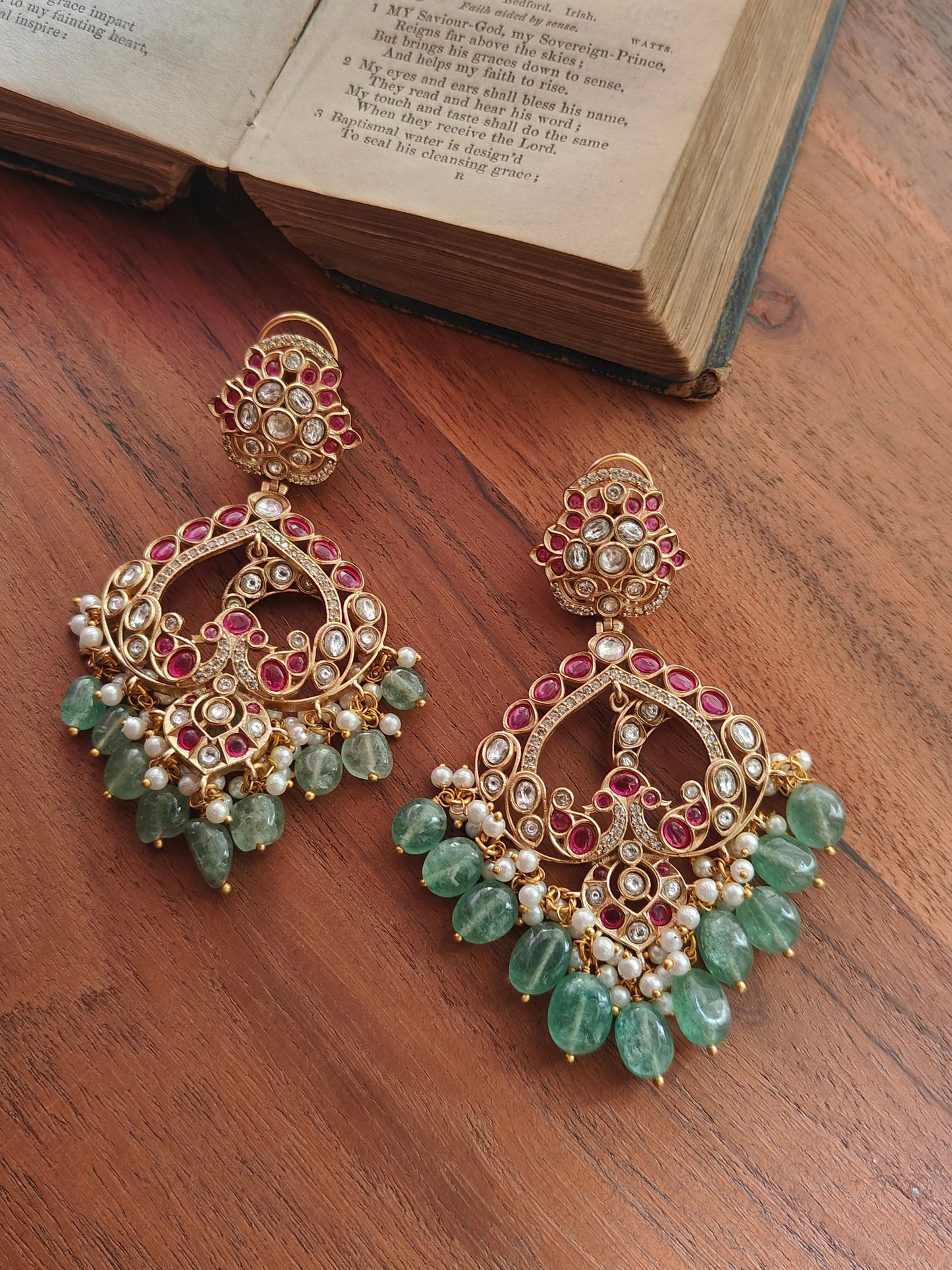 Raina Polki Chaandbaali Earrings