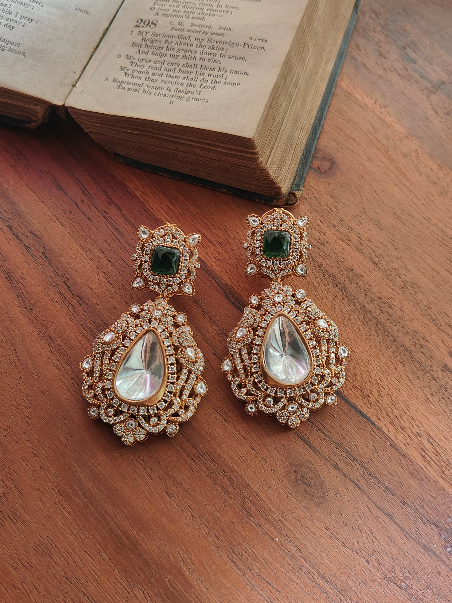 Priyam Emerald Polki Earrings