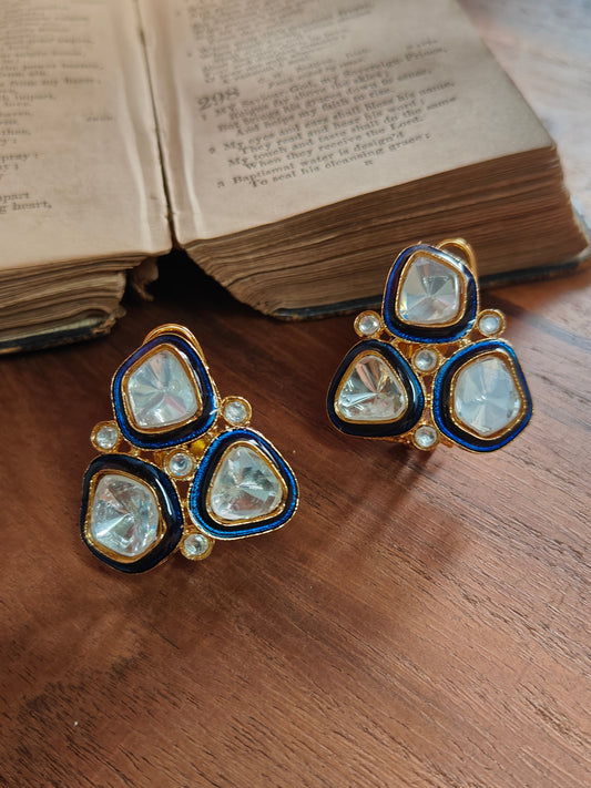 Bhavyata Polki Blue Enamel Studs
