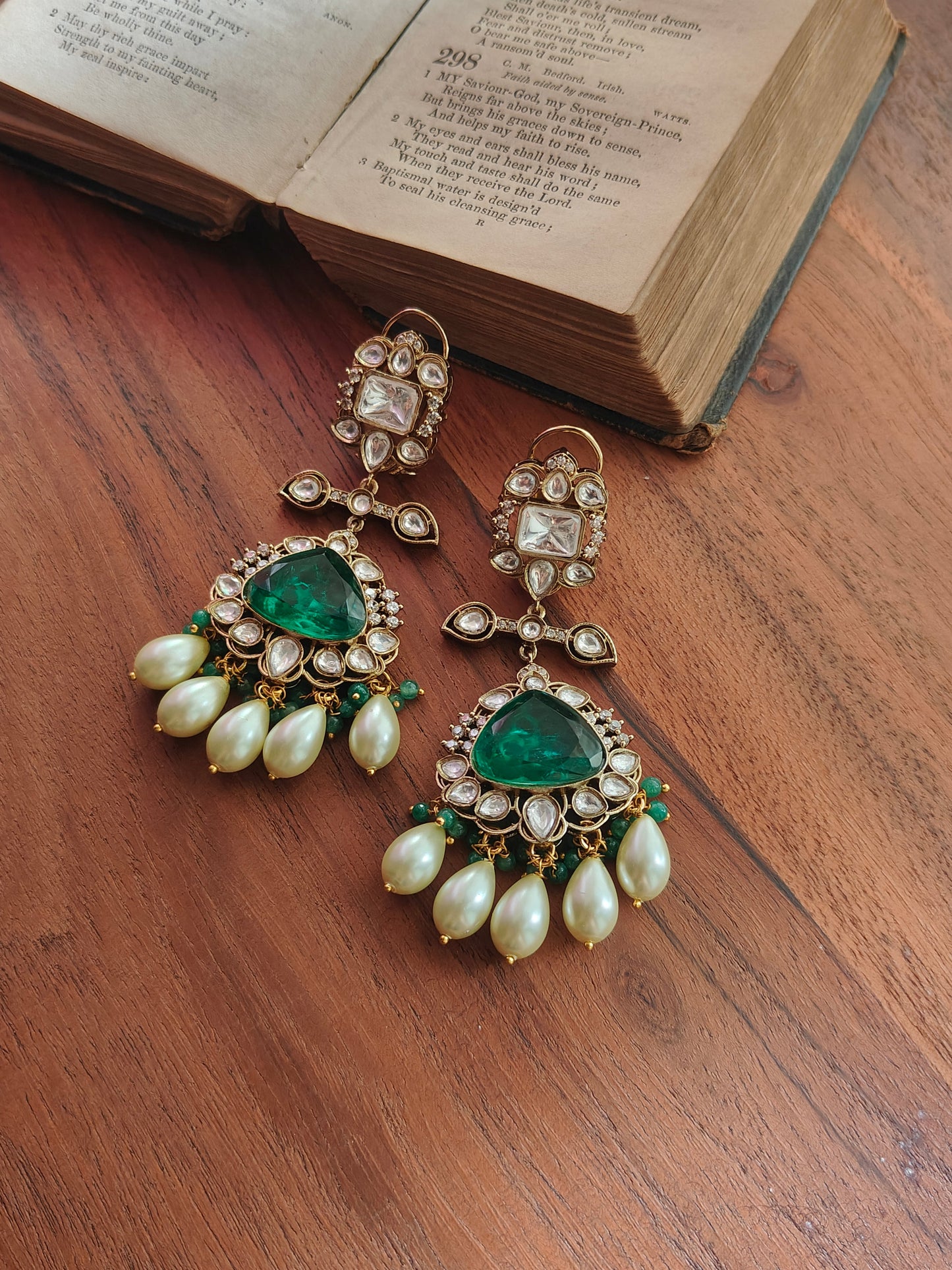 Layla Emerald Doublet Polki Earrings